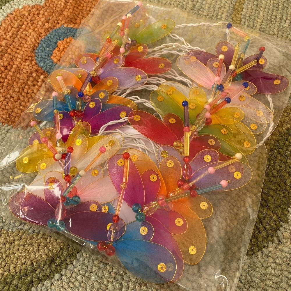 Beautiful Multicolor Dragonfly String Lights from Thailand I 5 Strands